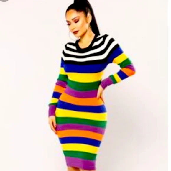 Fashion nova rainbow sweater deals